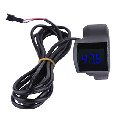 Tiiyee Pantalla de Voltaje de Bicicleta, Acelerador de Pulgar de Bicicleta eléctrica Interruptor de visualización de Voltaje de batería Digital Acceso