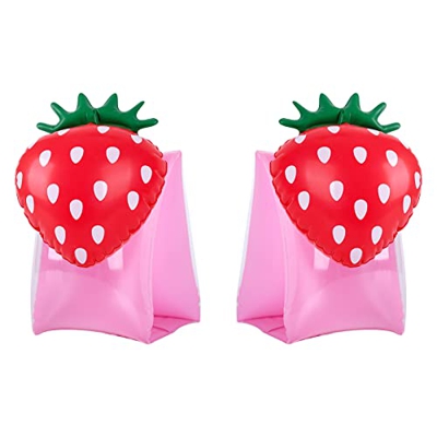 Brazaletes inflables para niños 1 Pares Brazaletes Natación Mangas Flotantes Ayuda de natación de Playa Piscina (Pink)