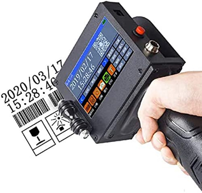 KRASS Impresora De Inyección De Tinta Táctil De 600 PPP con Pantalla LED De 4,3 Pulgadas, Impresora Portátil De Chorro Manual para Logotipo/Fecha De C