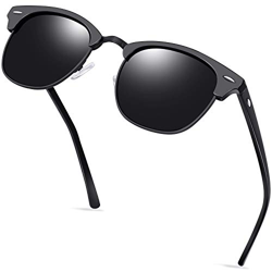 KANASTAL Gafas de Sol Polarizadas Hombre y Mujer Medio Marco Clásico Retro Vintage Elegant Moda con Protección UV400 Para Viaje Playa Golf Pescar al A en oferta
