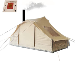 UNISTRENGH Impermeable 4 estaciones lona de algodón campana tienda Glamping yurte con estufa Jack agujero para 6-8 personas adultos camping caza sende precio