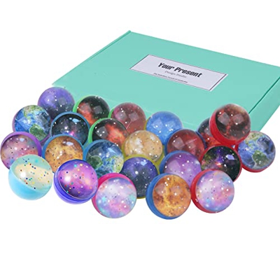 Jatidne 24 Piezas Pelotas Saltarinas para Niños Espacio 30mm Diámetro Regalos Cumpleaños Niños Colegio Piñata Cumpleaños Infantil Juguetes