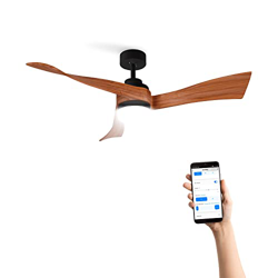 CREATE/WINDLIGHT CURVE DC/Ventilador de techo negro/40W,Silencioso,6 velocidades,aspas madera oscura,LUZ+WIFI características