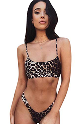 Voqeen Bikinis para Mujer Estampado de Serpiente Leopardo Traje de Baño Ropa Verano Bañador Traje de Baño de Mujer Dos Piezas Conjunto (Leopardo, XL) precio