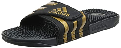adidas Adissage, Slide Sandal Unisex Adulto, Core Black/Gold Metallic/Core Black, 38 EU