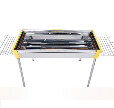 Charcoal Barbecue Grill Stainless Steel Barbecue Outdoor 5~7 Person Charcoal Pull-out Grill for Camping Picnic Travel Garden Party Outdoor Fire Pits