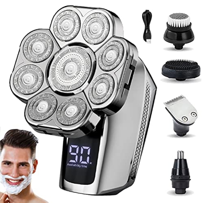 FENGQI 2 Pcs Maquinilla de Afeitar eléctrica para Hombres - Maquinilla de Afeitar 5 en 1 para Hombres,Afeitadora portátil Recargable, maquinilla de Af