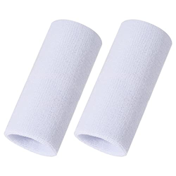 ONUPGO Muñequeras de 6 pulgadas, muñequeras de protección para el sudor, para baloncesto, tenis, fútbol, béisbol, color blanco en oferta