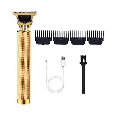 Furnishk Trimmer, Cordless Zero Gapped Trimmer Hair Clipper, Furnishk Cordless Zero Gapped Trimmer Hair Clipper T-Blade Trimmer for Men (Gold)