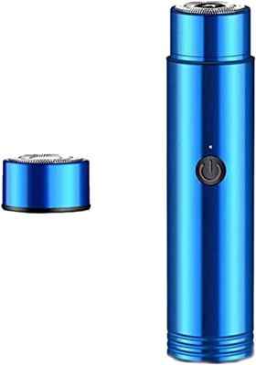 2022 Mini Portable Electric Shaver, Small Electric Razor for Men, Blue Electric Shaver Rechargeable Rotary Razor, Portable Face Shaver Waterproof (Blu