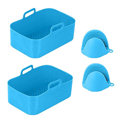 Olla de silicona reutilizable para freidora de aire,Sartén de silicona para freidora de aire en forma de rectángulo - Sartenes de silicona reutilizabl precio
