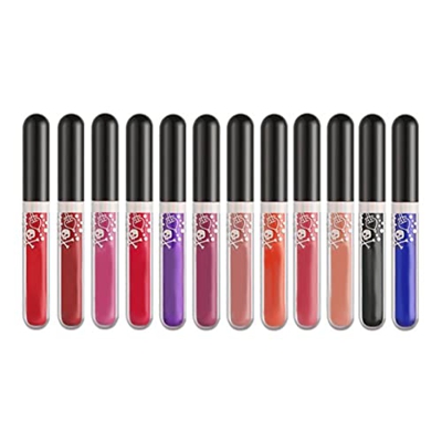 12 x maquillaje de labios de lápiz labial líquido de 12 x mate, brillo de labios impermeable de 24 horas de largo duración para el lápiz labial de maq