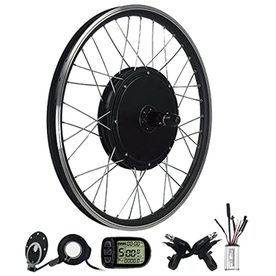 TOOJUN Kit de modificación de Bicicleta de montaña para Adultos, 500W Bicicleta eléctrica DC mMotor Rear Ddrive Hub Kit con LCD5 Meter,700c-48V/500W