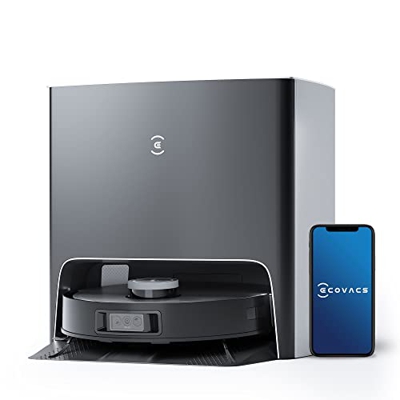 ECOVACS Robot Aspirador con 4 L Clean Station DEEBOT X1 Turbo, Lavado automático de la fregona, Secado de la fregona de Aire frío, llenado automático 