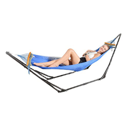 FMOPQ Hamaca con Soporte Plegable Hamaca Doble para 2 Personas con Soporte de Acero portátil y Cama de Tela con esparcidor Hamaca portátil de Playa de en oferta