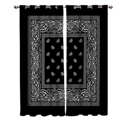 Patrón de Bandana Cortinas de Ventana Sala de Estar Cortinas de Tela al Aire Libre Cortina Decoración del hogar (Color : A, Tamaño : 135W x 160H(cm) x características