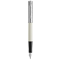 Waterman Allure Deluxe Fountain Pen, White, Fine nib, blue cartridge, Gift box en oferta