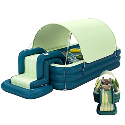BEIJIAYI Piscina Hinchable para Niños Y Adultos, con Tobogán Piscina Hinchable Familiar Tamaño Completo para Niños, para Jardín Patio Interior Exterio precio