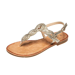 Jomix Sandalias Planas Mujer Comodas Sandalias Mujer Verano Vestir Sandalias Bajas de Verano Elegantes para Mujer SD2046 (A Oro, 40 EU) en oferta