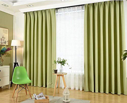 Cortinas Opacas de Estilo Europeo en Lino Cortina Aislante Sala de Estar Cocina Cortina hogar 140 cm x 245 cm (Ancho x Alto) 2 Paneles Azul Pavo Real  en oferta