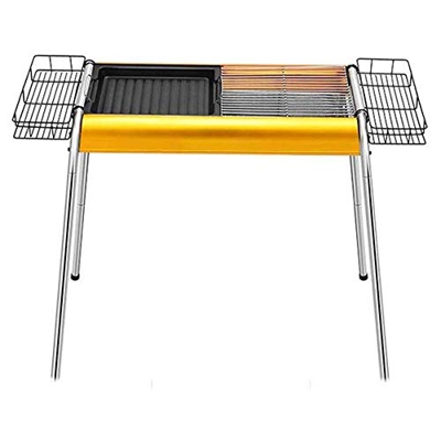 Barbecue Grill Stainless Steel Charcoal Barbecue Shelf, Outdoor Picnic Barbecue, Camping, Terrace Backyard Cooking, Three Colors Available 82x35x64 cm