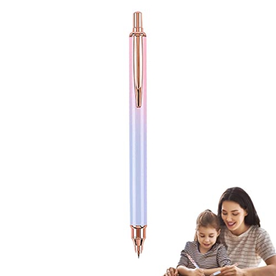 BHKC Pluma Estilográfica Recargable | Plumas estilográficas Recargables - Pluma de Negra de Metal de Punta Fina Pluma de Prensa de Color Degradado par