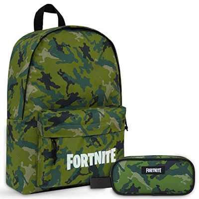 Fortnite Mochila - Set Mochila Escolar y Estuche para Niños