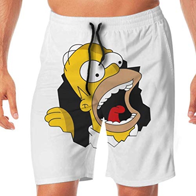 Kalinanai S-Impson Pantalones de Playa para Hombre Troncos de ba?o Ropa de Playa de Secado r¨¢Pido Pantalones Cortos Deportivos para Correr
