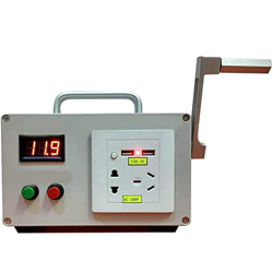 ENPAP Generador de manivela portátil, Mini Fuente de alimentación de manivela de 220 V con 2 Puertos USB, 2 enchufes, Capacidad de batería de 10400 mA precio