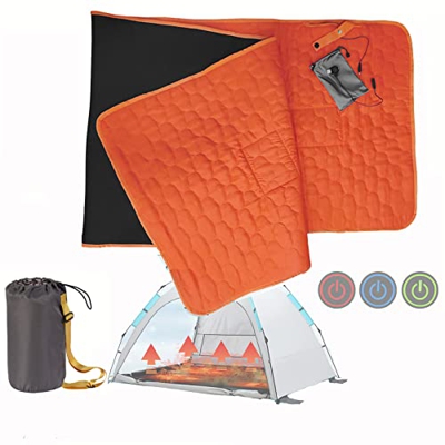 FLBT Manta térmica eléctrica, Almohadilla térmica para Dormir de 200 x 62 cm, Forro Ligero para Saco de Dormir con calefacción para Exteriores con 3 a
