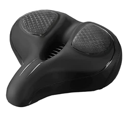 QWERTYUI Sillin Bicicleta Oversized para Hombres, Transpirable Cómodo Impermeable Asiento De Bicicleta Que Absorbe Los Golpes, Diseño De Ranura Media, en oferta
