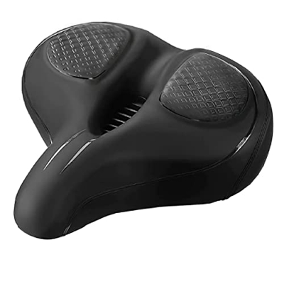 QWERTYUI Sillin Bicicleta Oversized para Hombres, Transpirable Cómodo Impermeable Asiento De Bicicleta Que Absorbe Los Golpes, Diseño De Ranura Media,