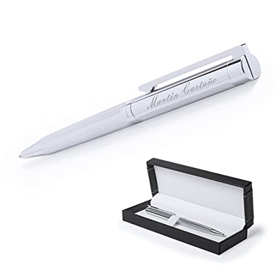 ONEPERSONAL - Bolígrafo Personalizado Elegante, Regalo Original Ideal para Hombre o Mujer. Bolígrafo Metálico Antideslizante con Acabado Brillante. Pe