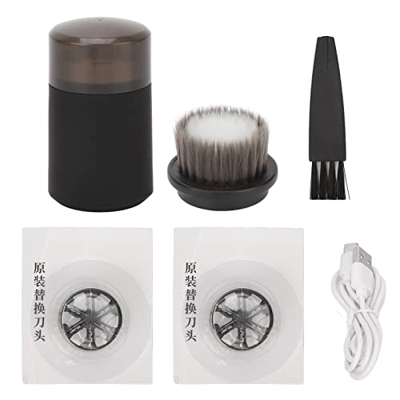 Recortadora de Barba Eléctrica Portátil Impermeable Recargable 2 en 1 Maquinilla de Afeitar para Barba con Cepillo de Limpieza