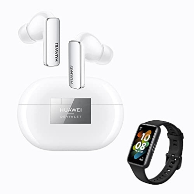 HUAWEI FreeBuds Pro 2 Blanco+Band 7 Negro, Devialet, Doble Altavoz, Voz cristalina, ANC Inteligente, Triple EQ Adaptivo, Doble conexión, Hi-Res Audio