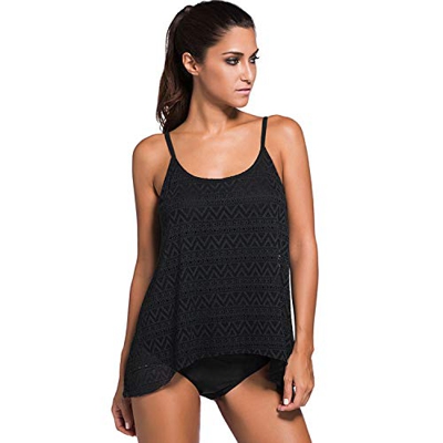 Syrads Conjuntos Tankini para Mujer Malla Traje de baño 2 Piezas Traje de baño con Calzoncillos