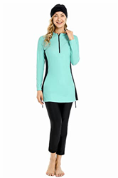 nadamuSun Traje de baño Musulmán para Mujer Traje de baño Modesto Burkini Talla Grande Manga Larga Traje de baño islámico (4XL, X3) en oferta