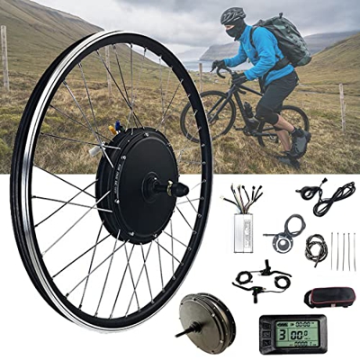 Kit de conversión de bicicleta eléctrica, bicicleta de montaña/bicicleta plegable, 48V, 1500W, Kit de Motor de alta potencia de accionamiento delanter