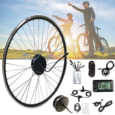 TOOJUN Kit de conversión de Bicicleta eléctrica con LCD7 Instrumento de Cristal líquido Rueda Trasera Delantera 36V 350W Hub Motor Mountain Ebike Part
