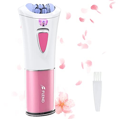 Flend Depiladora para mujer, depiladora facial para mujer, con luz LED, depiladora inalámbrica para la cara y el vello corporal, mini depiladora eléct