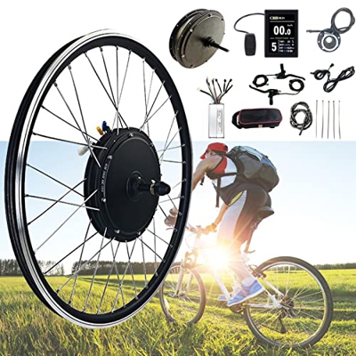 TOOJUN Kit de Bicicleta eléctrica Kit de conversión de Bicicleta eléctrica 48V 1000W Ruedas traseras Delanteras Motor LCD8S Pantalla a Color Instrumen