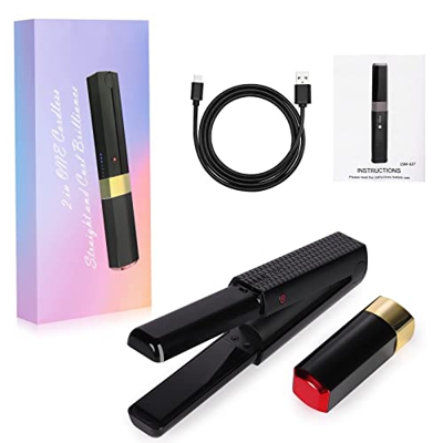 Plancha de Pelo Inalámbrica, LiveGo Plancha y Rizador 2 en 1, Mini Plancha Plana de Cerámica Recargable USB Portátil, Calentamiento Rápido, Temperatur