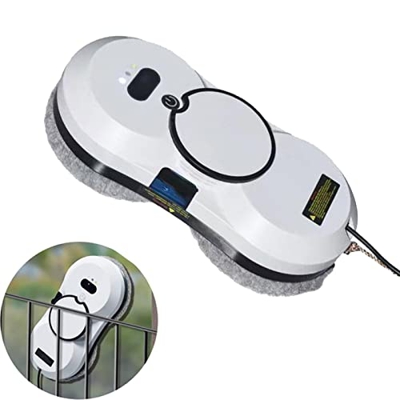 USGitke Robot Limpiacristales,limpiacristales Robot Eléctrico con Control Remoto Limpiador De Ventanas,para Limpieza De Cristale-White