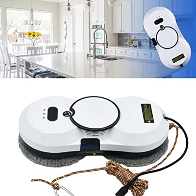 ATRNA Robot Limpiador De Ventanas, Automático Aspirador Robot Limpiacristales Inteligente con Succión Fuerte Interior/Exterior-White