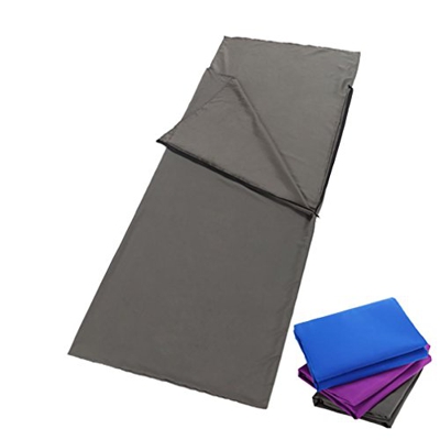 CIYAZA Saco de Dormir de Forro Polar para Exteriores, sobre de algodón para Adultos, 200 x 75 cm, Gris