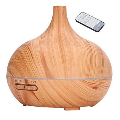 Difusor de Aromas, Humidificador de Escritorio LED Colorido 100‑240V Grano de Madera ABS Duradero Ultra Silencioso 400ml para el Hogar(#1)