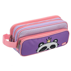 SAMPACK – Estuche Escolar, Estuche para Niñas, 3 Compartimentos, Gran Capacidad, Estuche de Lápices y Marcadores, Estuche Multi Uso con Correa y Crema en oferta