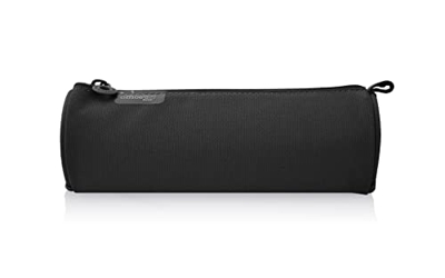 Estuche Portatodo Redondo Basic con Cierre de Cremallera Suave, Lavable y Resistente - 10 Colores de Colorline by Office Box (Negro)