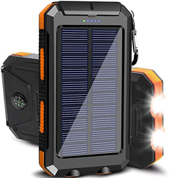 Banco De Energía Solar De 20000mah con Linternas Led Batería Externa De Viaje Al Aire Libre, Utilizada para Cargador PortáTil De TeléFono MóVil De Gra en oferta