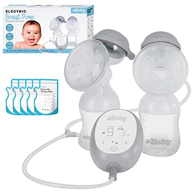 Edibaby, Sacaleches Electricos, Extractor de Leche Materna, Multiples Niveles y Modos de Succión, 1600mAh, Portátil, Pantalla Táctil LED, Sensible Sin